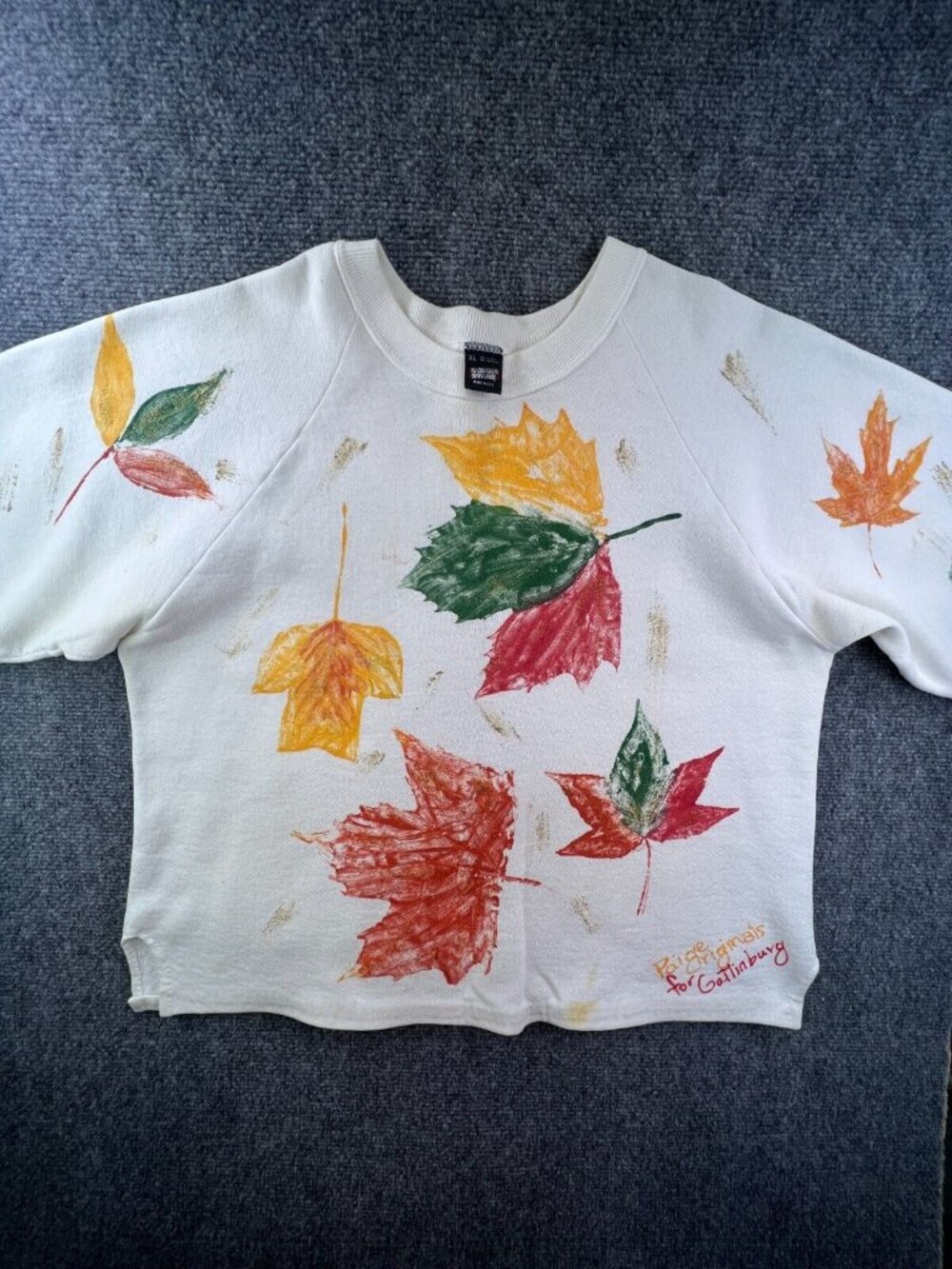 VTG Screen Stars Sweater Sweatshirt XL 90’s Women’s USA Made Floral Glitter